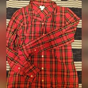J. Crew red plaid button up. Size medium. Worn once